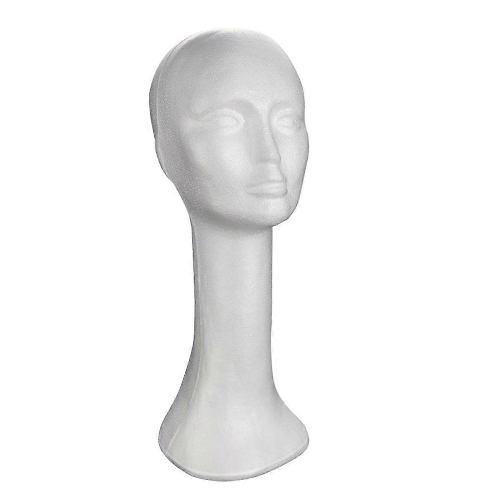 Wig Head Tall Female Foams Mannequin Head Display Model Head for Hats Display