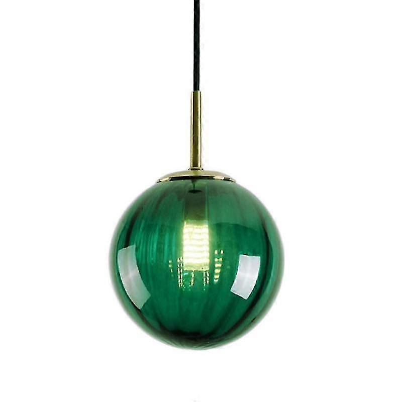 Green Glass Globe Ceiling Light Modern Simple Colorful Chandelier(Ø15cm E14) 2025