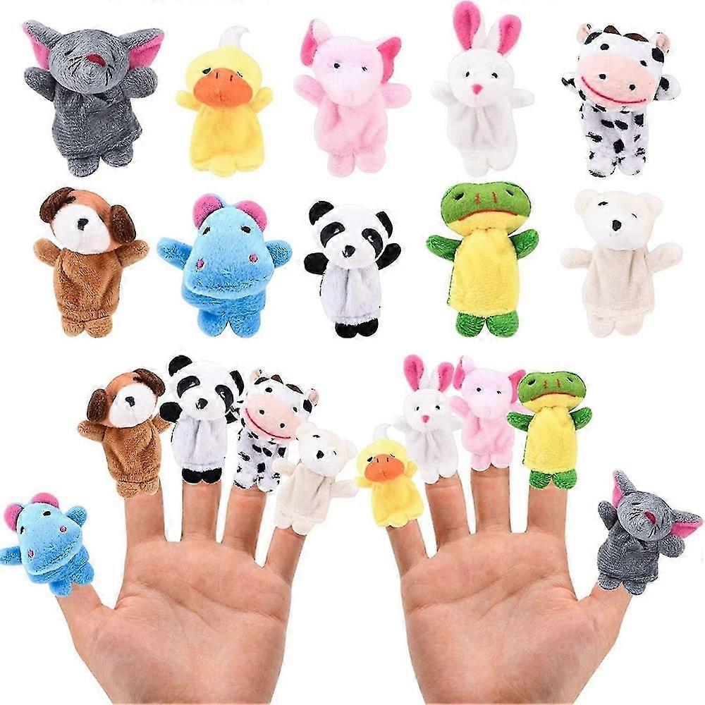 Set of 10 Soft Plush Animal Finger Puppets for Storytelling and Play
