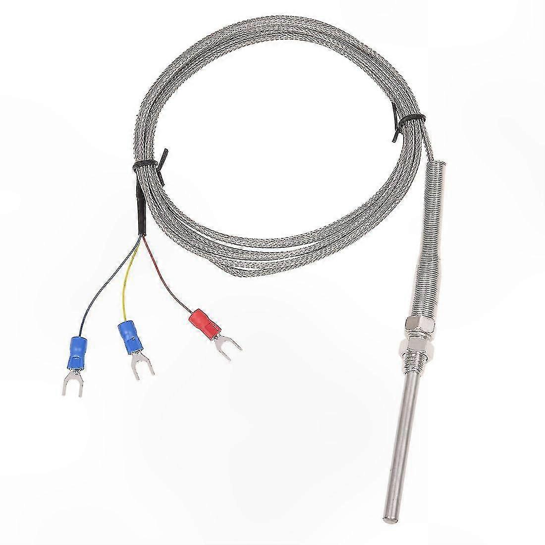 50mm x 5mm Pt100 Temperature Probe with 2m Cable for Thermocouple Controller