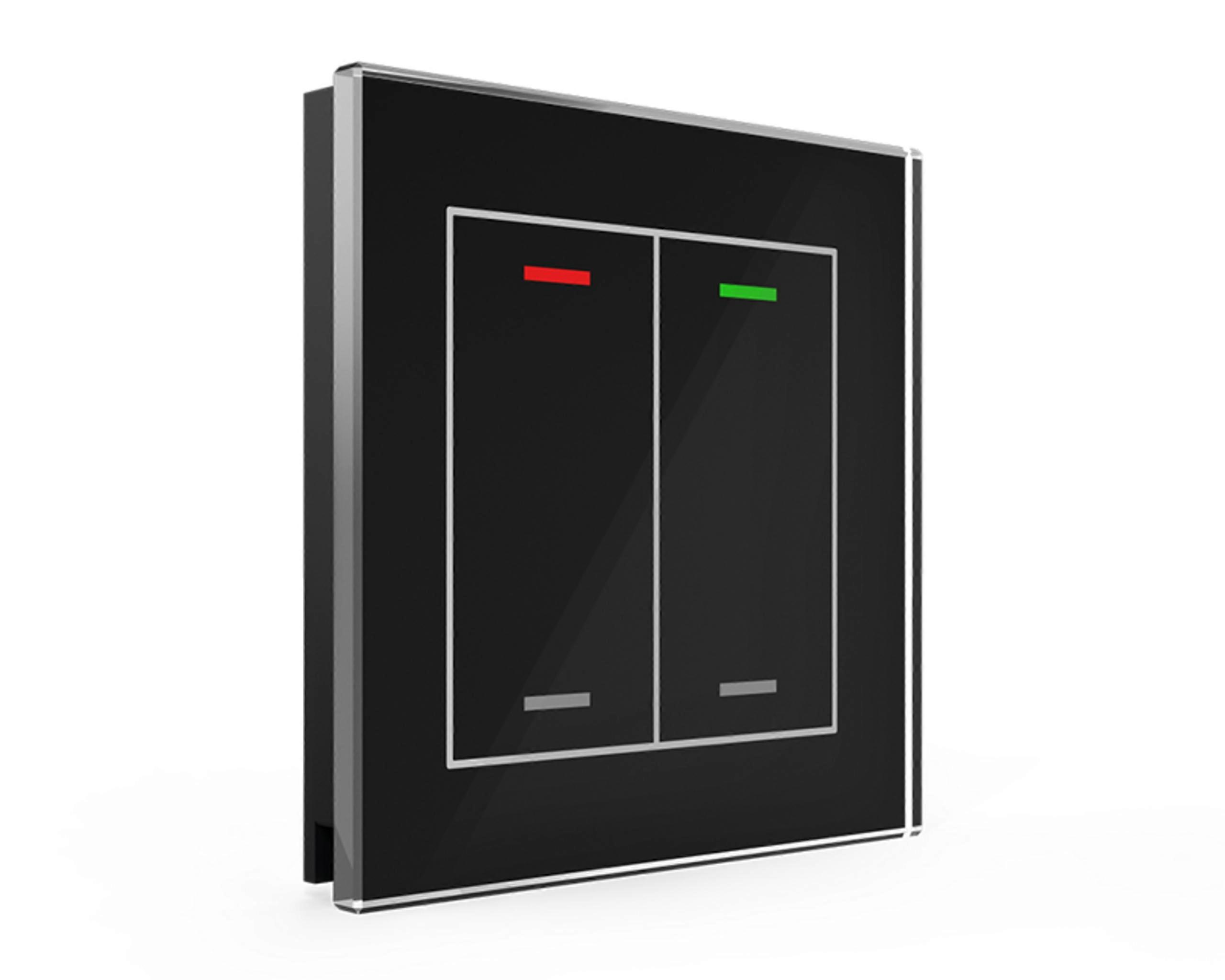 KNX Glastaster II Light 2-fach RGBW,schwarz,Neutral