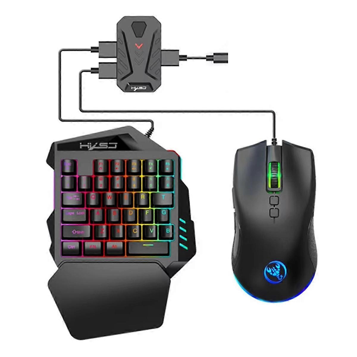  P8 Wired Gaming Keyboard Mouse Comb Converter Mobile Game Mice Adapter for Android System