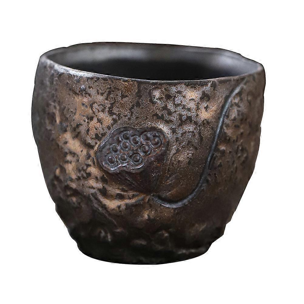 Dark Brown Ceramic Cup 1Pc Retro Teacup For Parties Gift Giving Design High Temperature Resistance