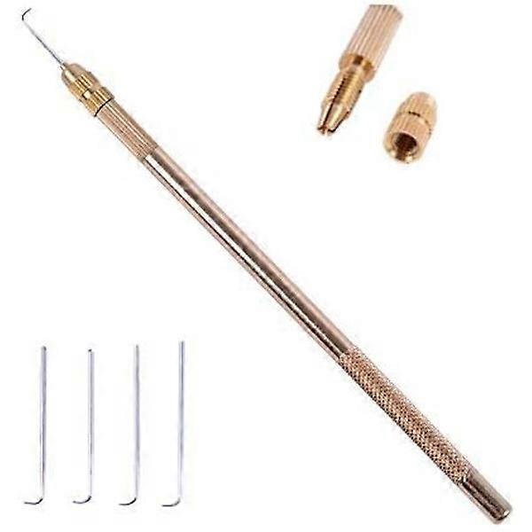 Crochet needles tool kit 4 ventilating needles +1 brass holder
