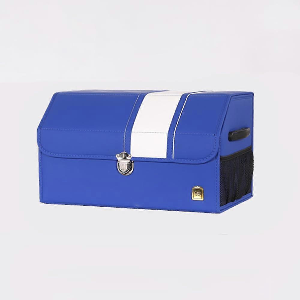 Car Leather Trunk Organizer Compatible with Ford Fiesta MK6 MK7 Mondeo MK3 MK4 MK5 Foldable Storage Box A-Blue-M