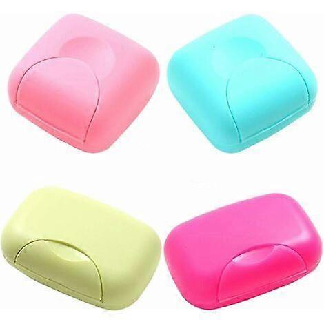 4 Pcs Portable Candy Color Soap Container Case Box Organizer for Home, Bathroom