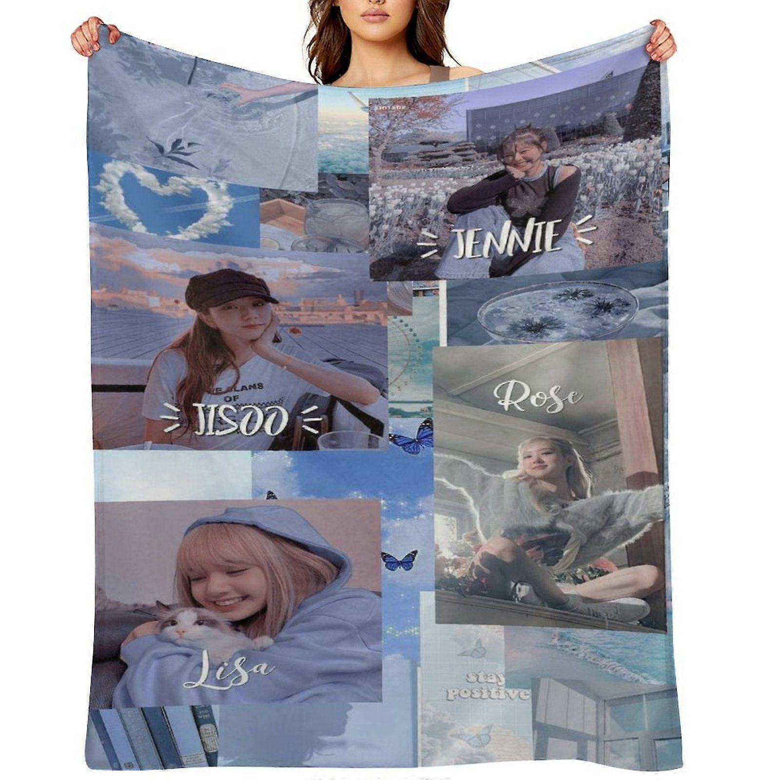 BLACKPINK رمي بطانية هدية ، بطانية من الفانيلا ، مناسبة للرجال والنساء ، مناسبة لجميع الفصول ، بطانية دافئة ، ديكور منزلي (411) 125x100 سم