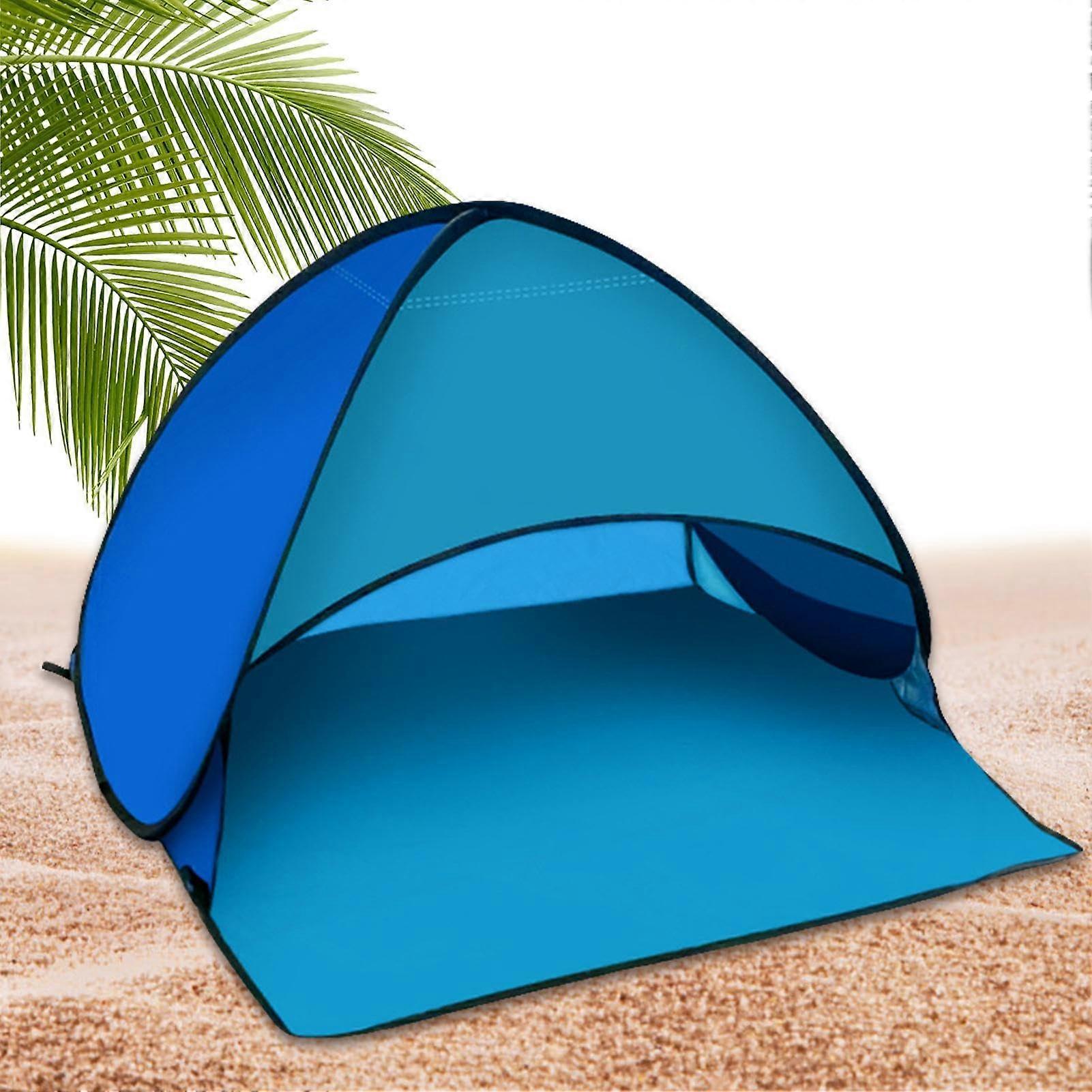 Dog Beach Tent Head PopUp Canopy Shade Tent, Automatic Shade Protection, Portable Sun Shelter With Phone Stand, Blue