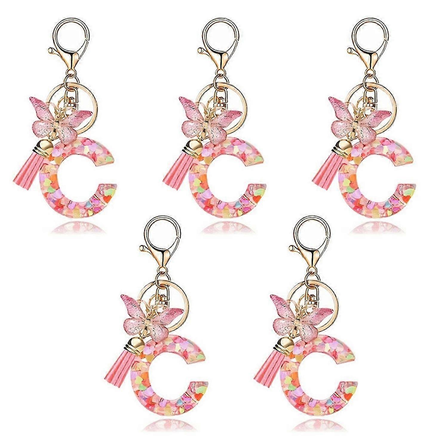 Type C Fashionable Pink Letter Keychain Butterfly Keychain
