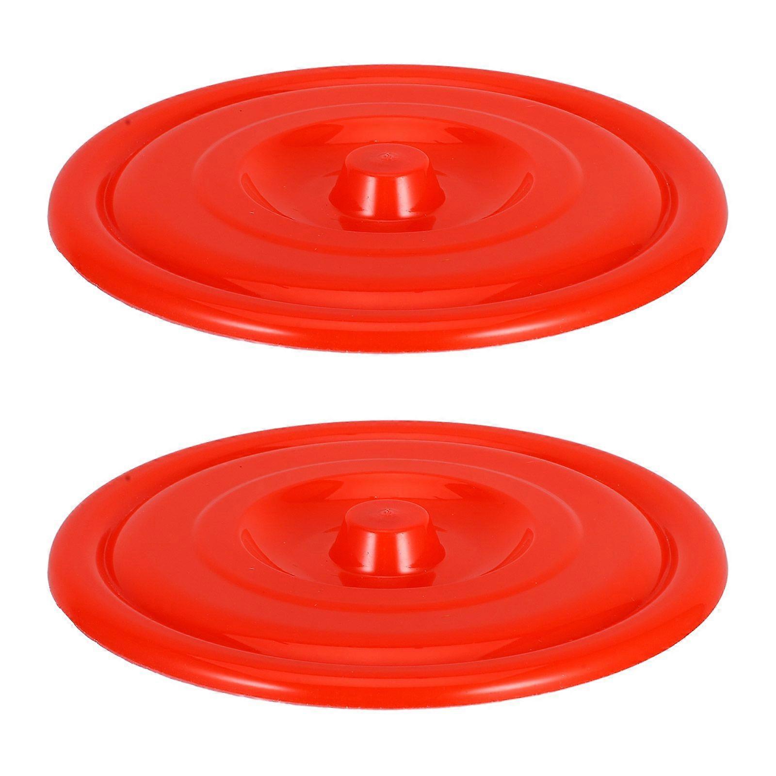 2pcs Plastic Trash Can Lids Round Trash Can Replacement Cover Heavy-Duty Garbage Can Lid For Outdoor Trash Can Rounded Smooth Plastic Lid