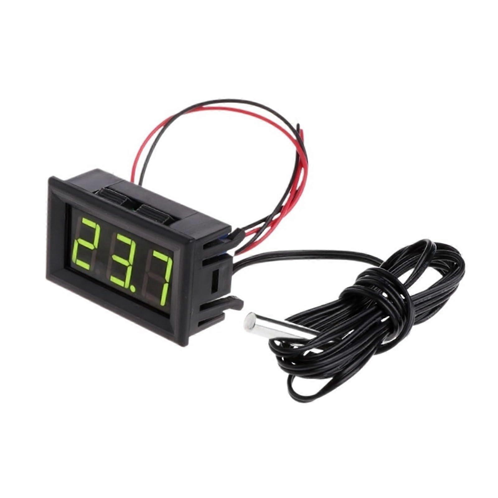 DC 12V Digital Thermometer For Car Temperature Panel Meter Measuring Range With Temperature Probe