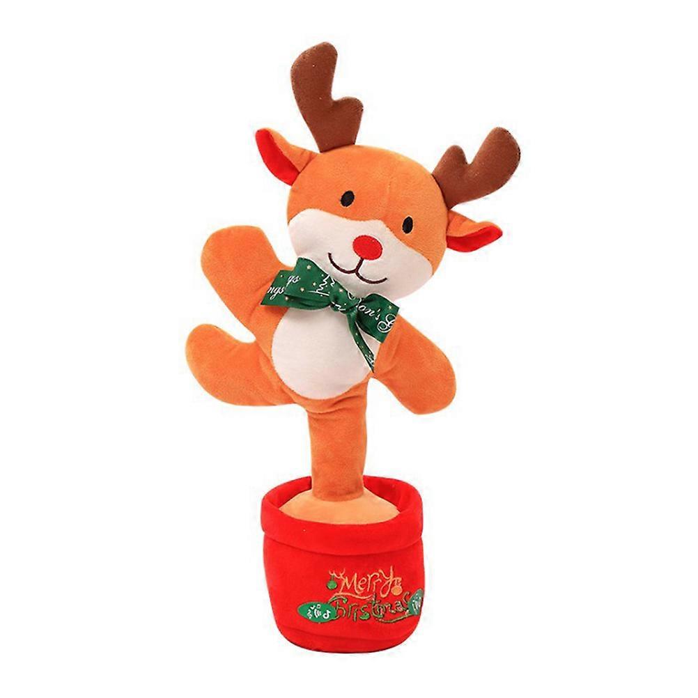 Christmas Singing Talking Plush Toy with Light for Decor