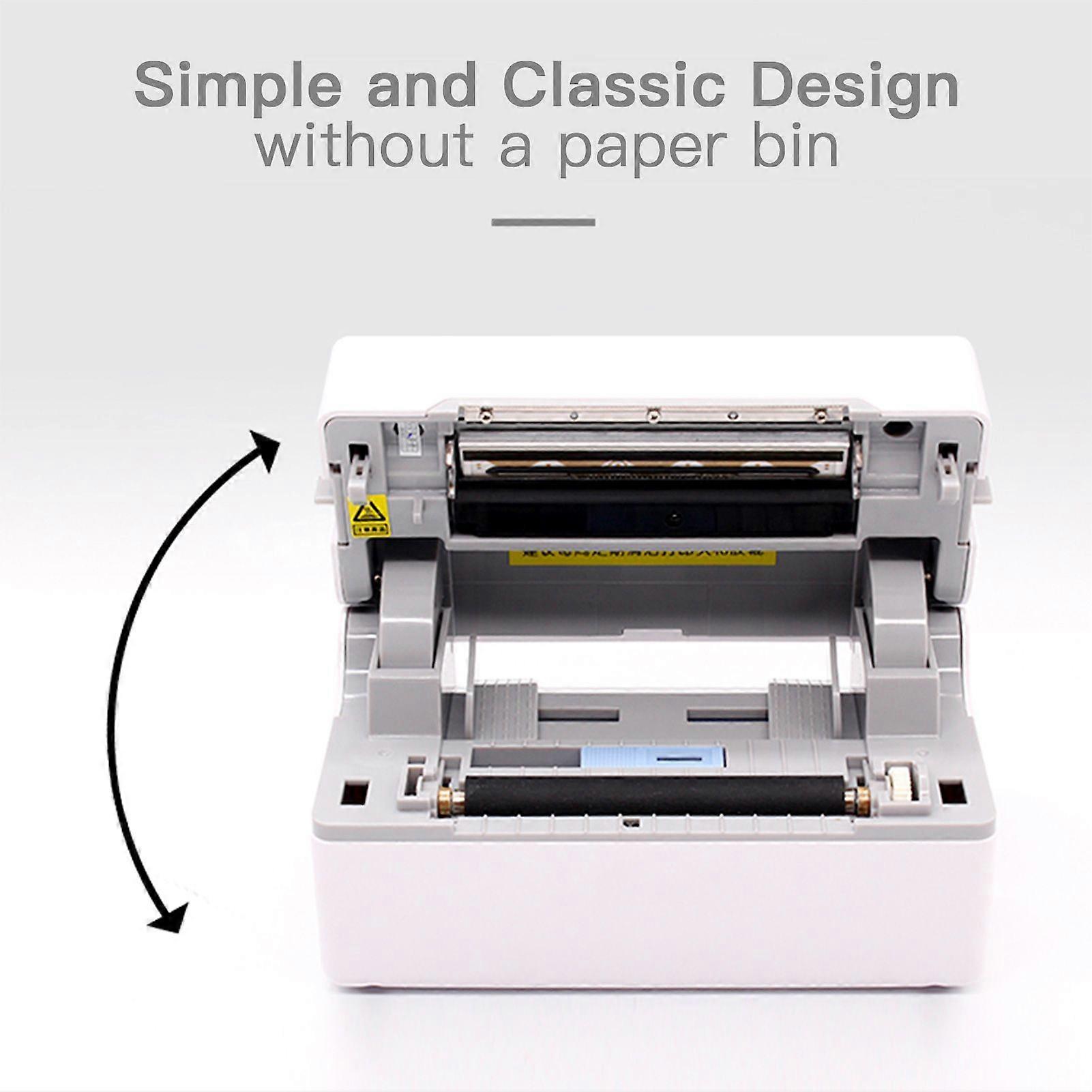 Desktop Shipping Label Printer High Speed USB + BT Direct Thermal Printer Label Maker Sticker 40-80mm Paper Width for Shipping Postage Barcodes Labels
