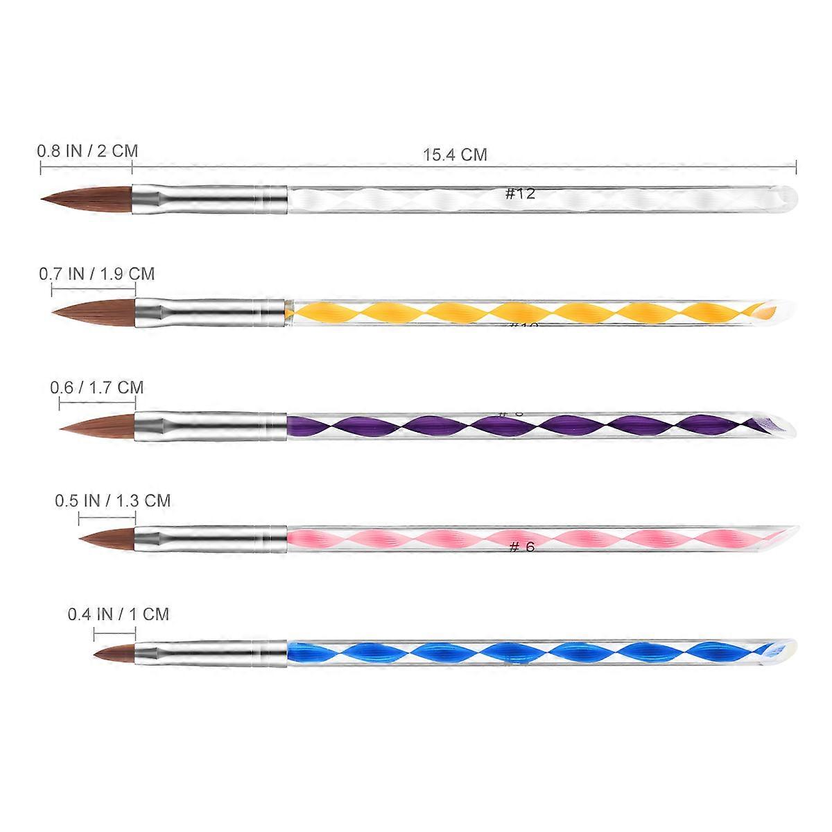 Nuolux Acrylic Nail Art Uv Gel Carving Pen Brush for Nail Art 5Pcs Set