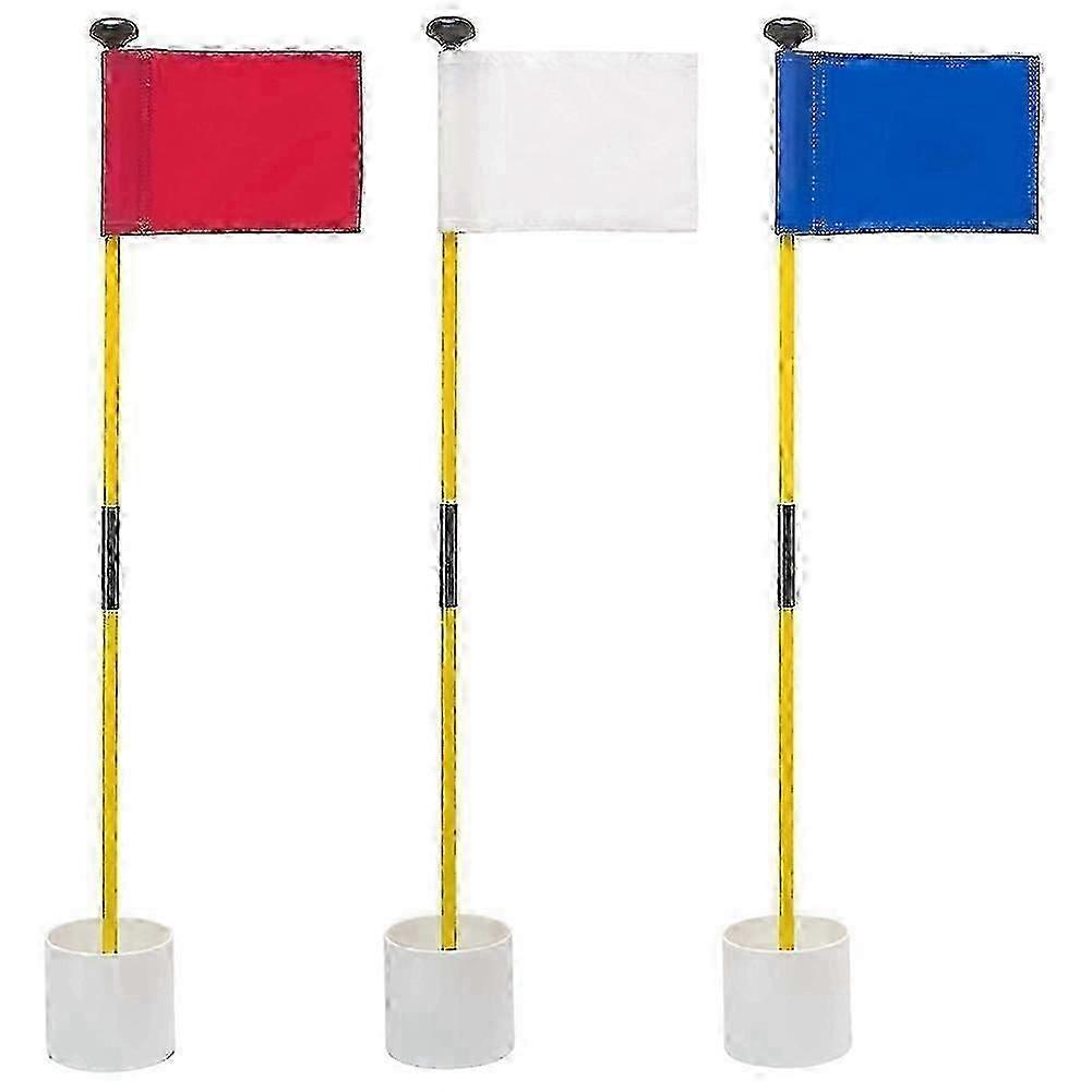 3 Pcs Backyard Practice Golf Hole Pole Cup Flag Sticks,Golf Putting Flagpoles,Golf Flag,Golf Access