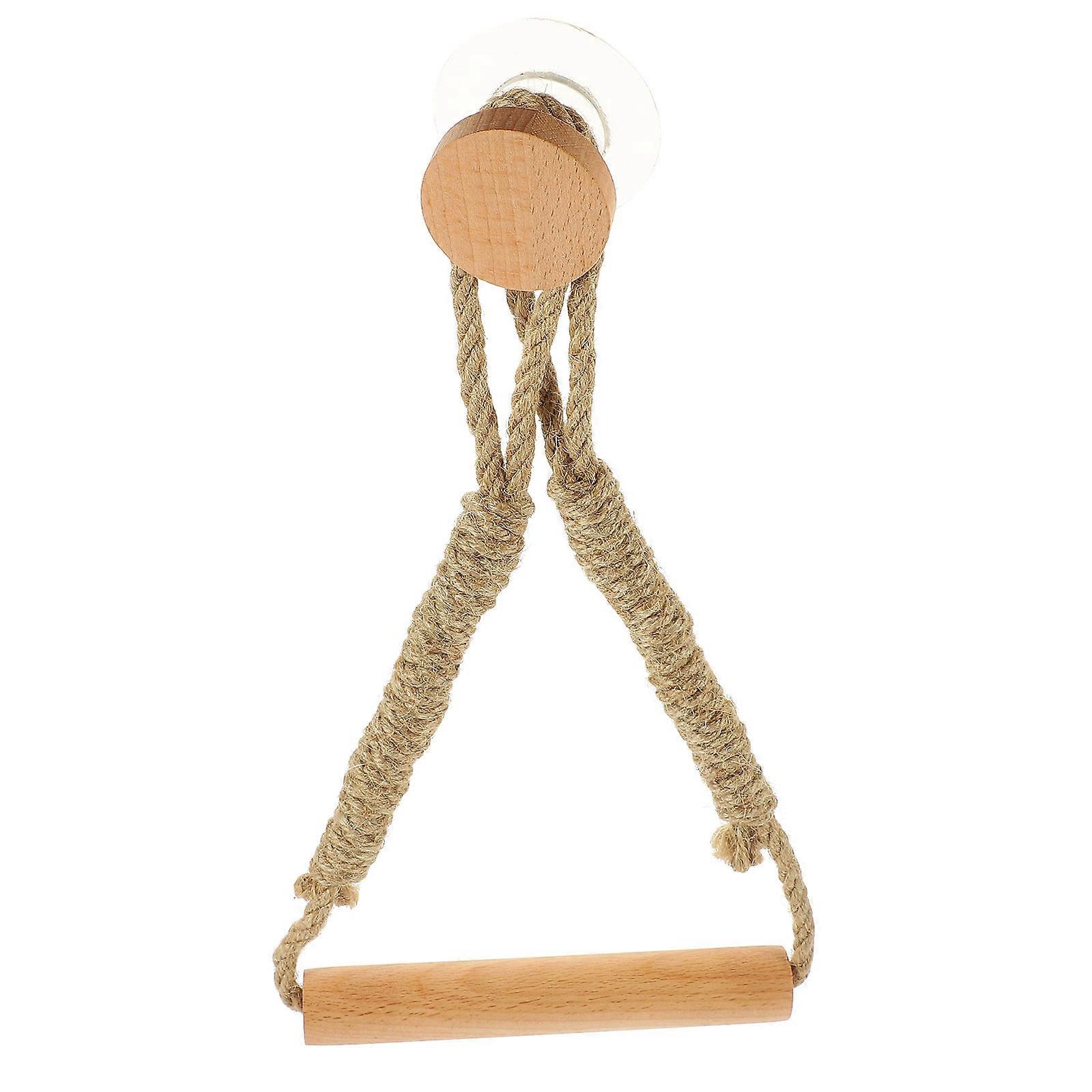 Wood Rope Toilet Paper Holder for Home with 5Pcs Country Style Roll Holders