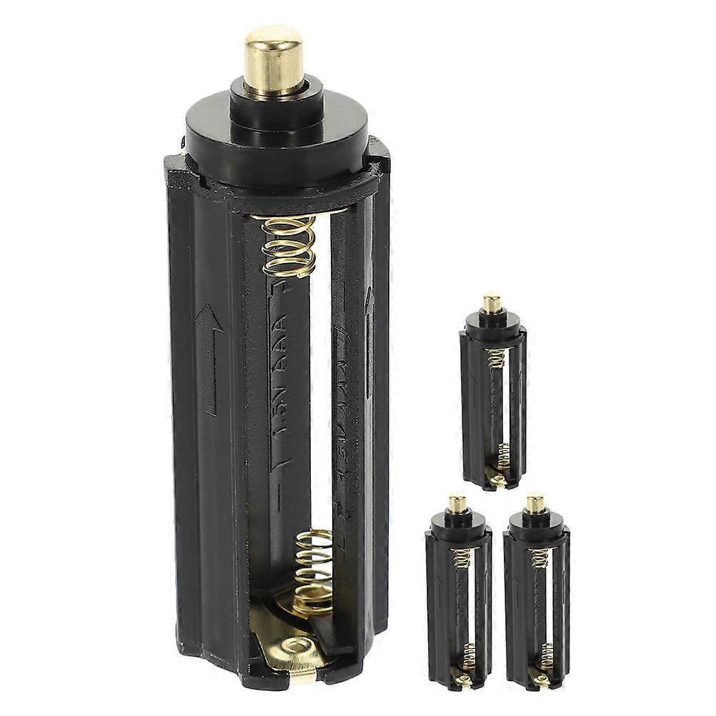 Aaa Battery Holder Cylindrical for Hobbyists Diy Compatible Black Abs Material 4Pcs