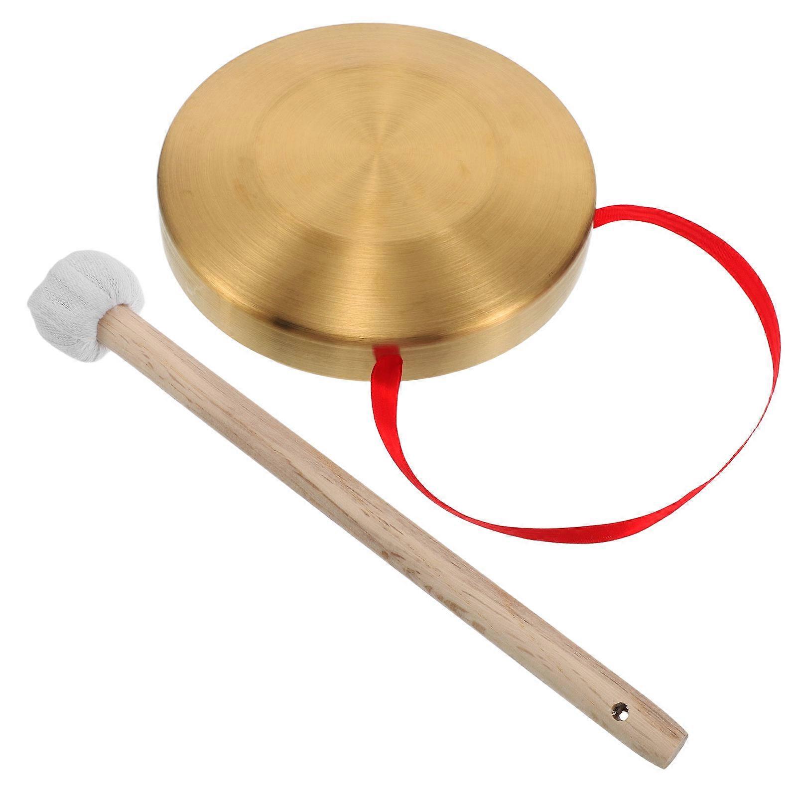 Copper Gong Handheld Mini Gong Set for Musical Percussion 1Set with Mallet