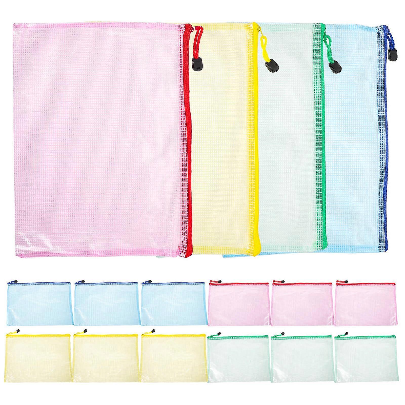 File Organizer Portable Zippered Document Bag for Storage Use 12Pcs