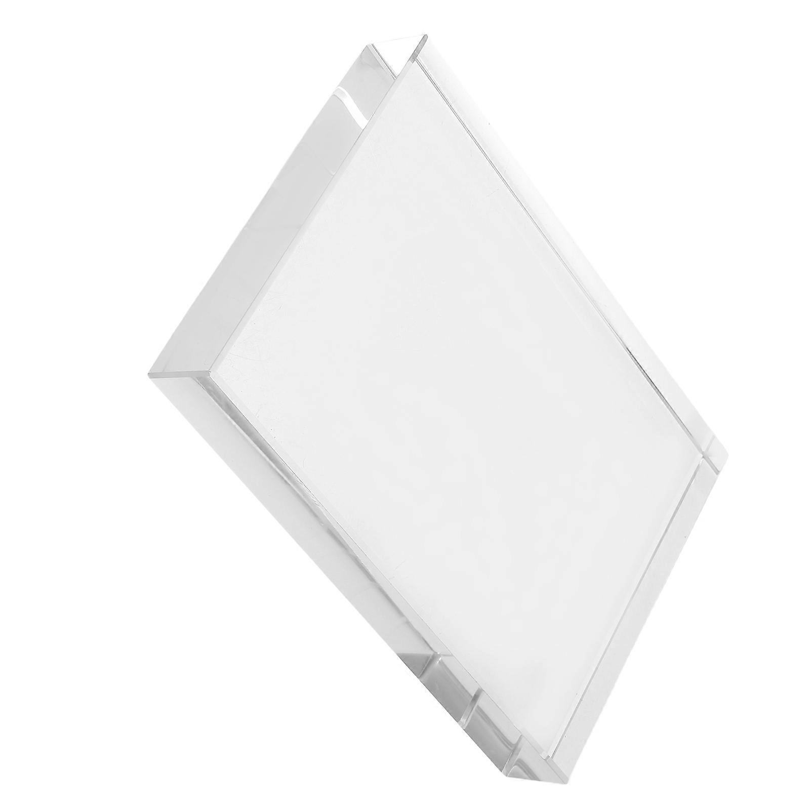 Clear Crystal Square Paperweight for Desk 2Pcs Transparent Glass Block Ornaments