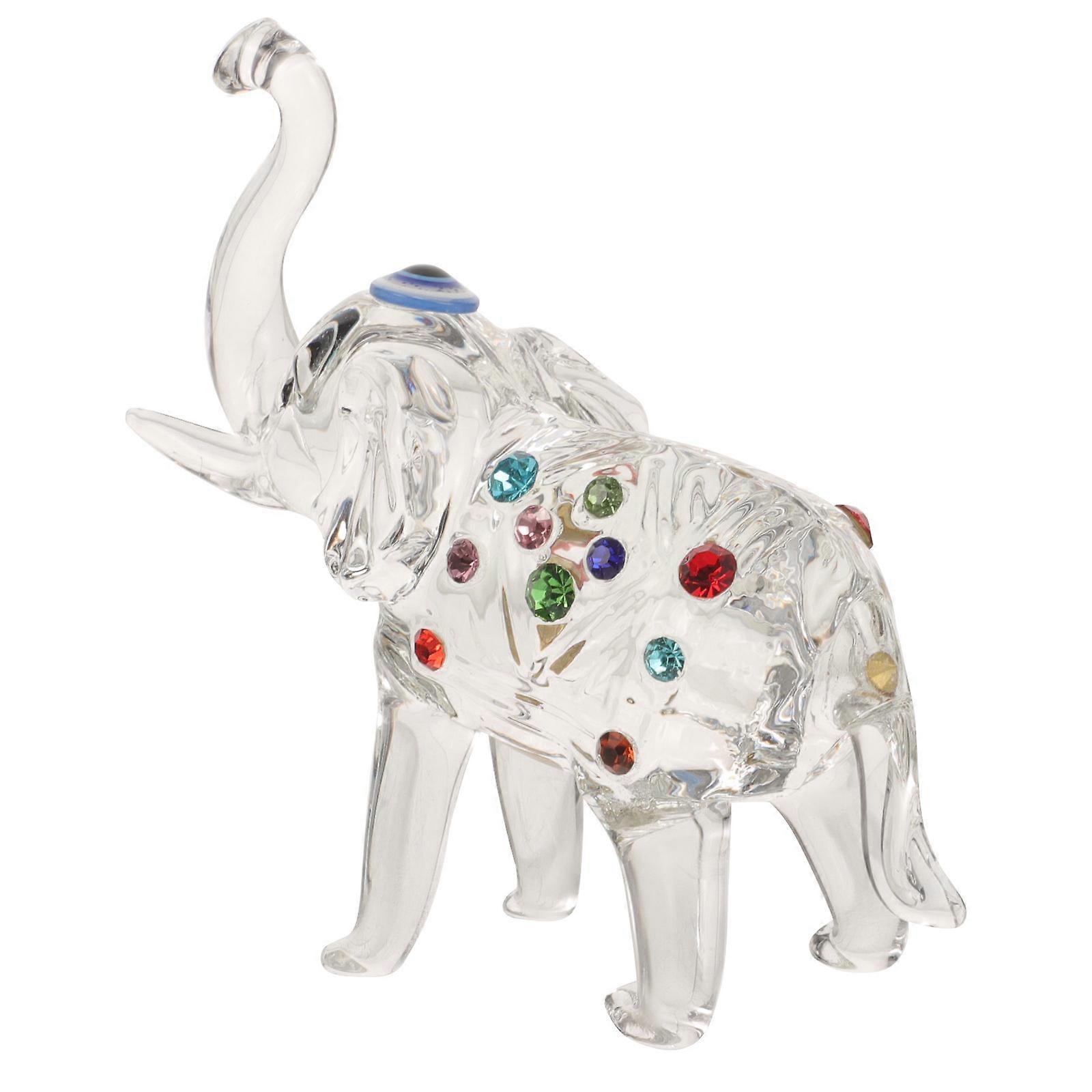 Crystal Elephant Figurine Decoration for Home Display Tabletop Ornament