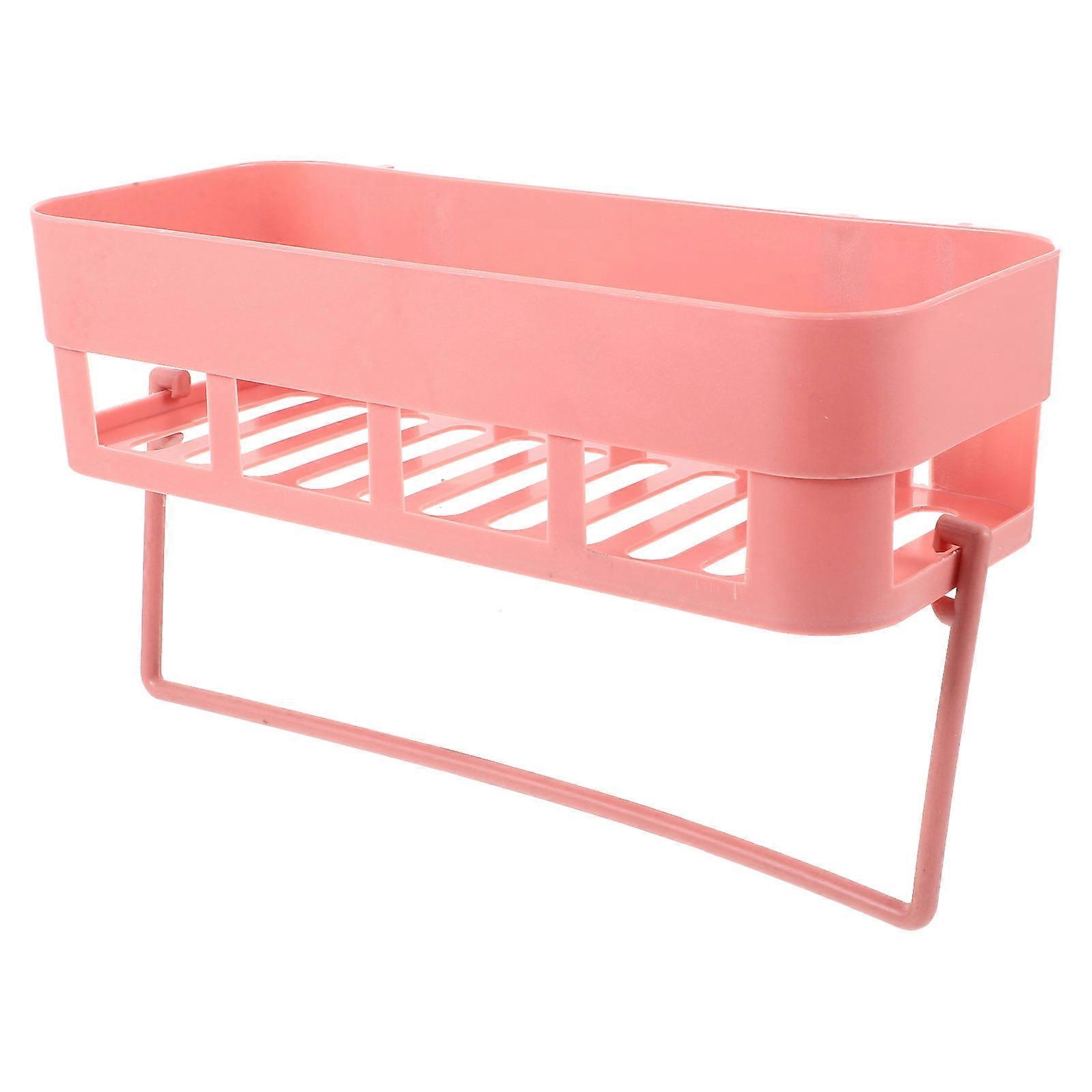 Bathroom Storage Shelf Hollow Storage Rack with Towel Bar