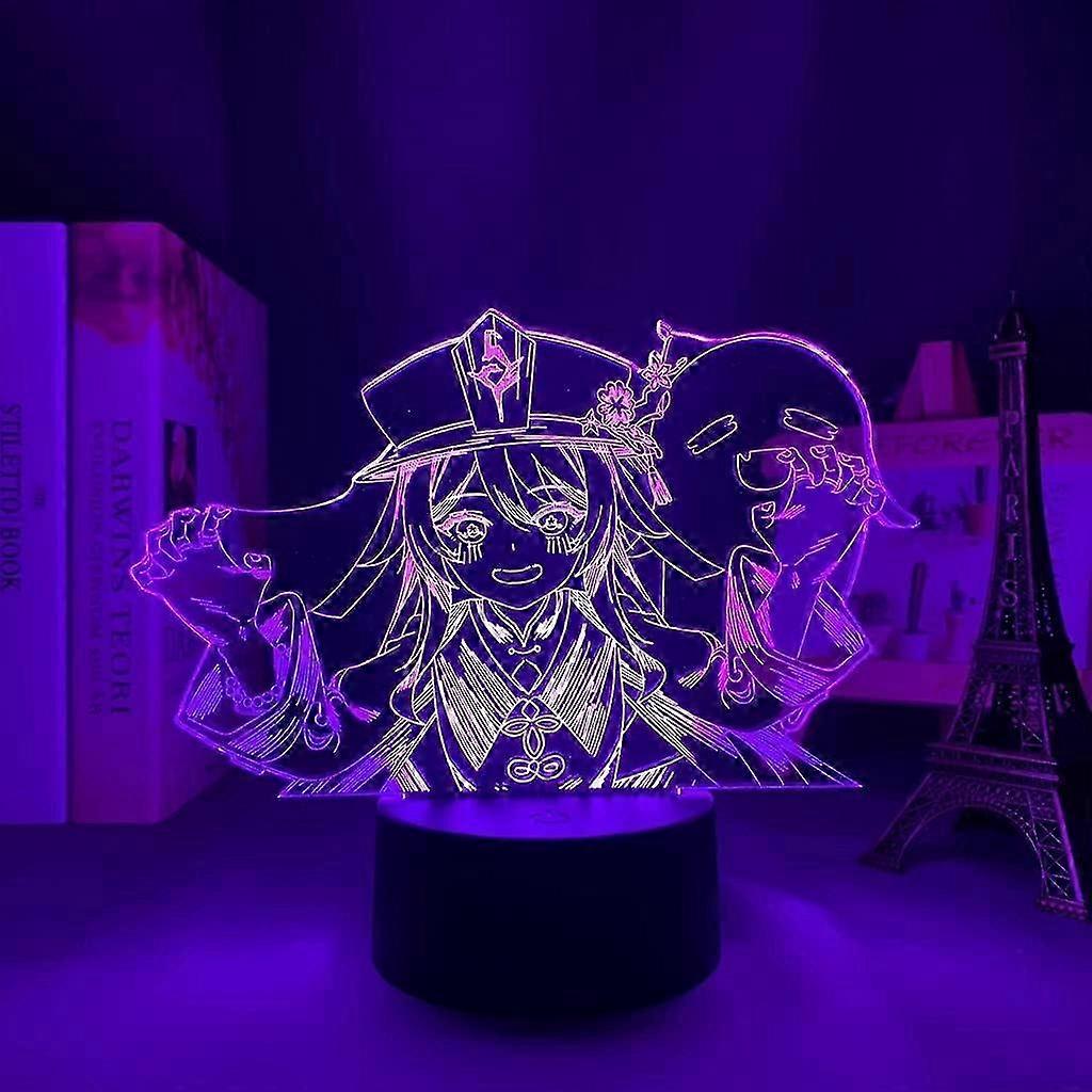 Genshin Impact Hu Tao lamp Game Light 3D LED Night Lights 16 Color Changing Table Lamp