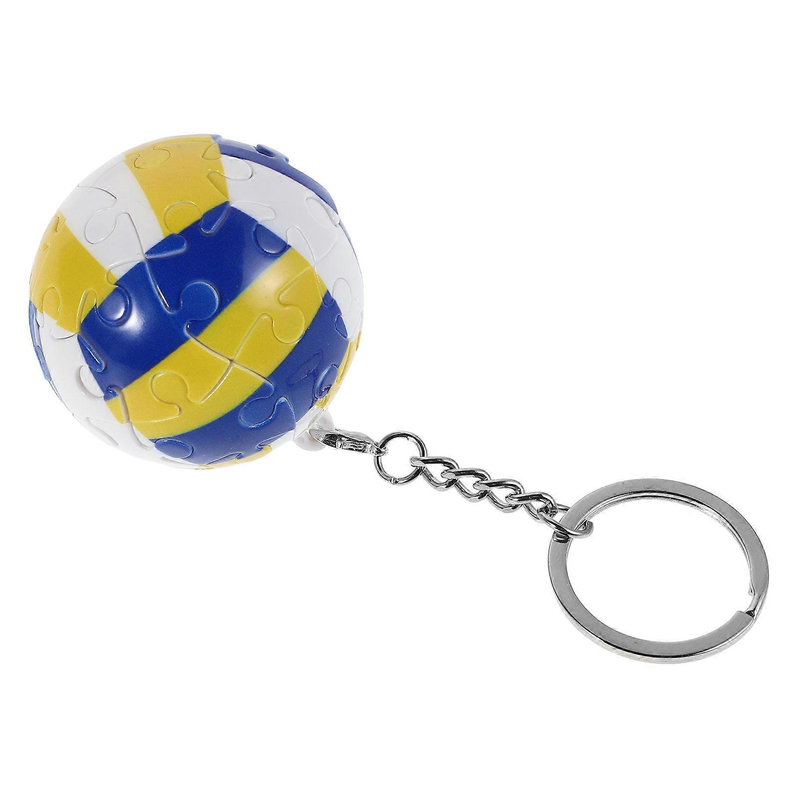 Backpack Volleyball Keychain 3D Puzzle For Volleyball Enthusiasts 4.50X4.50X4.50CM Key Ring Bag Decoration 1Pack