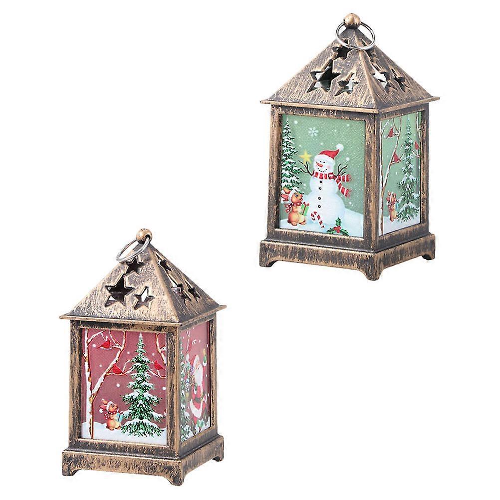 Christmas Lamp Retro Night Lights for Decoration Use 2Pcs Assorted Color