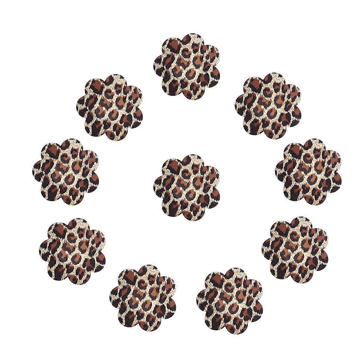 10Pairs Leopard Grain Adhesive Breast Petal Pasties Disposable Covers