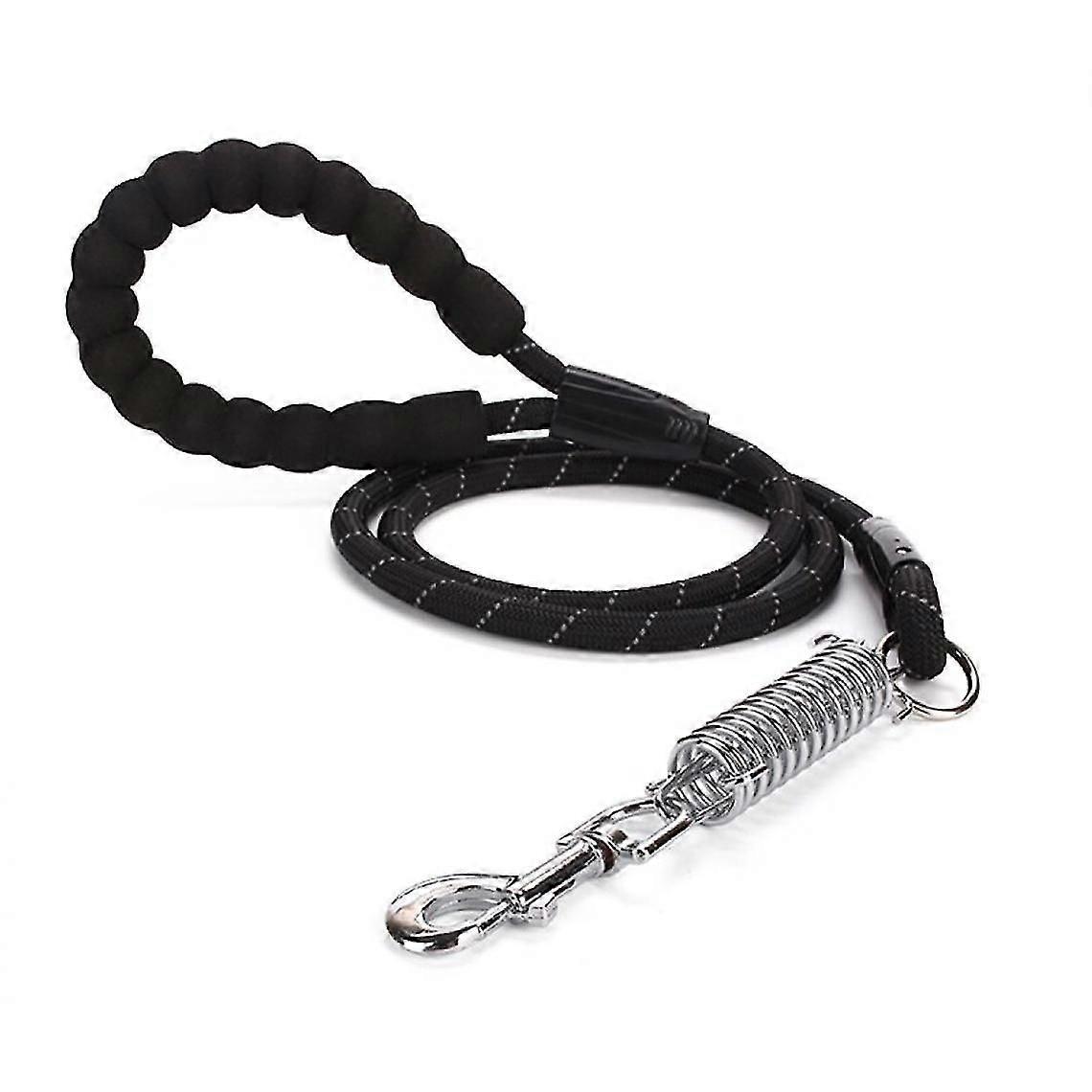 150cm Wide Reflective Nylon Dog Leash Dog Training Leash With Round Guide Rope For Heavy Animals Shock Absorber Spring | Traction