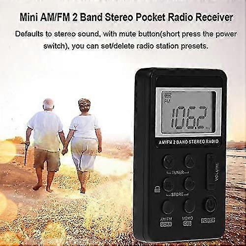 راديو الجيب AM / FM ، راديو ستيريو Walkman رقمي محمول مع بطارية قابلة لإعادة الشحن ، شاشة LCD وسماعات رأس ، راديو شخصي صغير للمشي