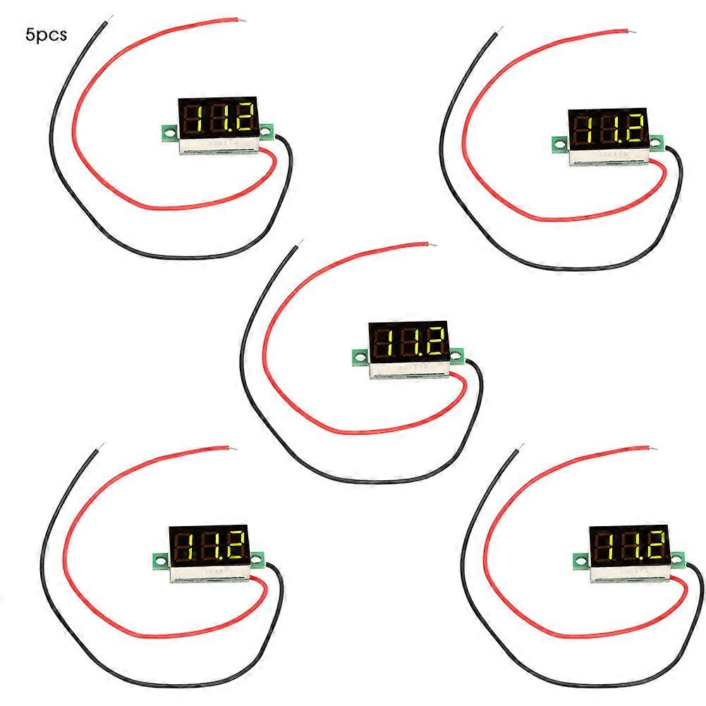 5 Pcs 0.36" High Accuracy Mini LED Digital Display Voltmeter DC 2.7-32V (Green)