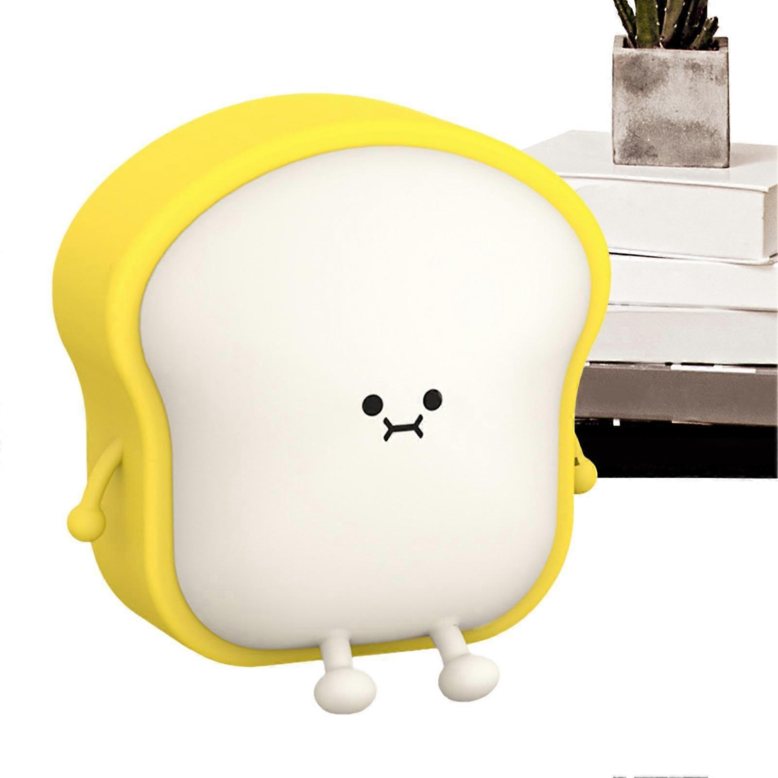 Générique Toast Desk Lamp, LED Night Light with Timer, 3 Brightness Levels, Rechargeable Cute Toast Lamp for Home and Dorm
