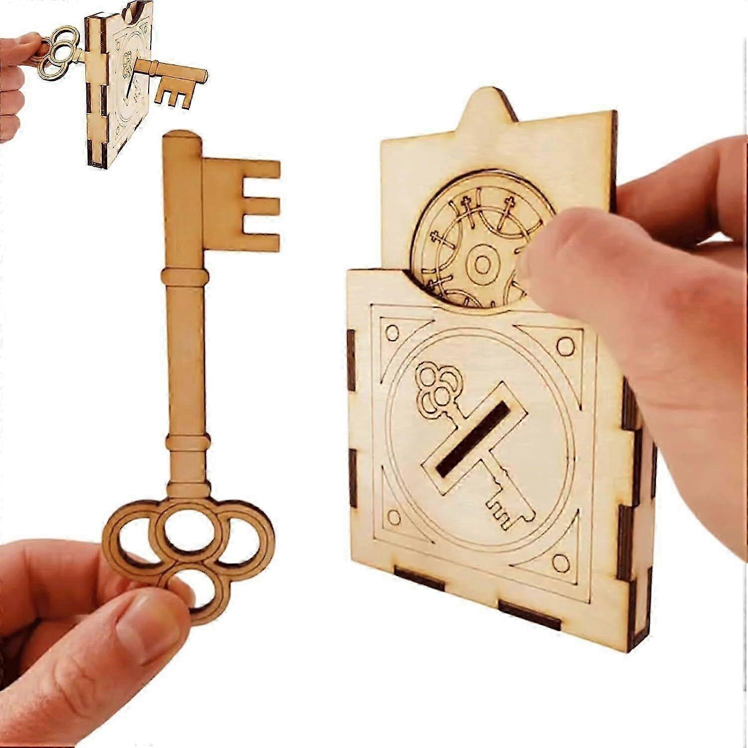 Handcrafted Wooden Diy Magic Set, Magic Pencil Box, Key Through Coin Magic