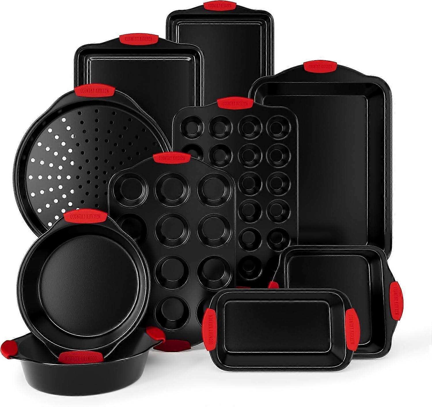 Country Kitchen Nonstick Set - Durable, Easy Release Baking Set, Sage, 10 Pcs