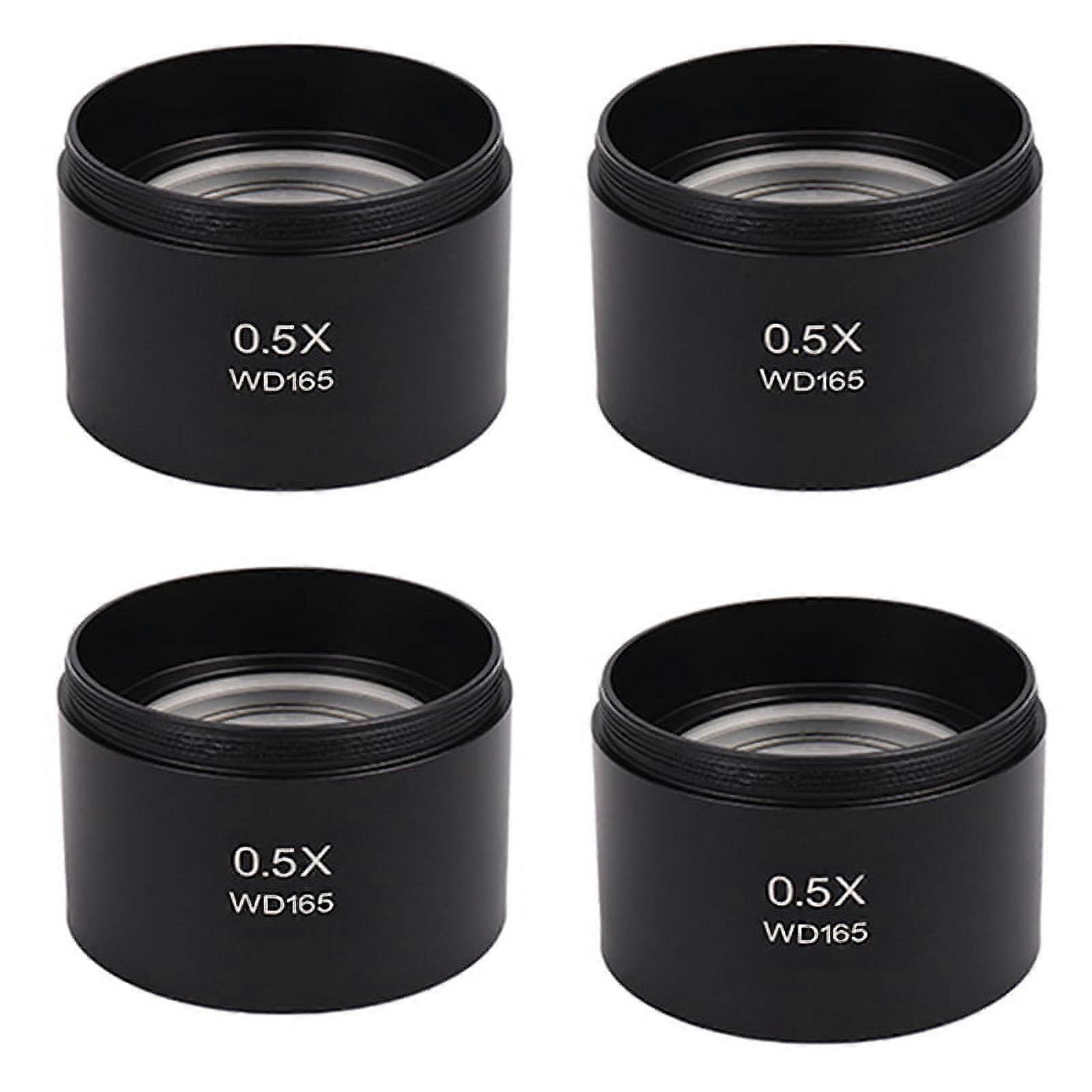 4X Wd165 0.5X Stereo Microscope Auxiliary Objective Lens Barlow Lens with 1-7/8 Inch(M48mm)Mounting Thread