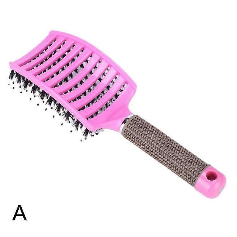 Eco-Friendly Rubber Handle Hair Massage Comb for Scalp Stimulation and Growth 25cm