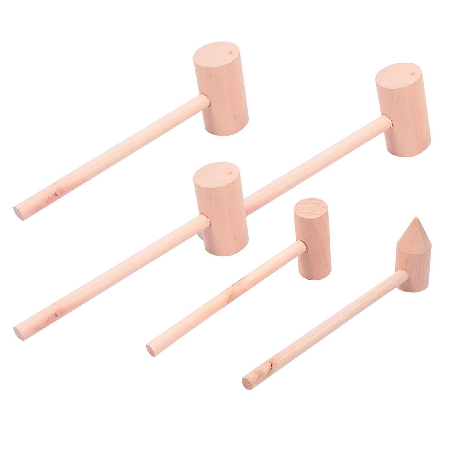 Toy Hammers Wooden Mallet for Kids Playing 10Pcs Small Hammer Set