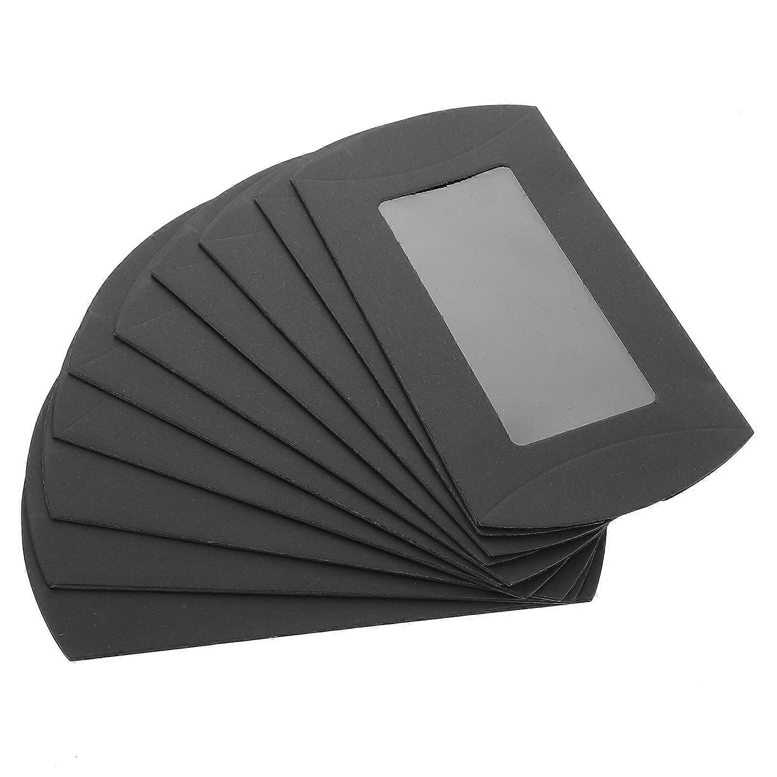 Pillow Candy Box Black Paper Pillow Boxes with Clear Window for Guests 10Pcs