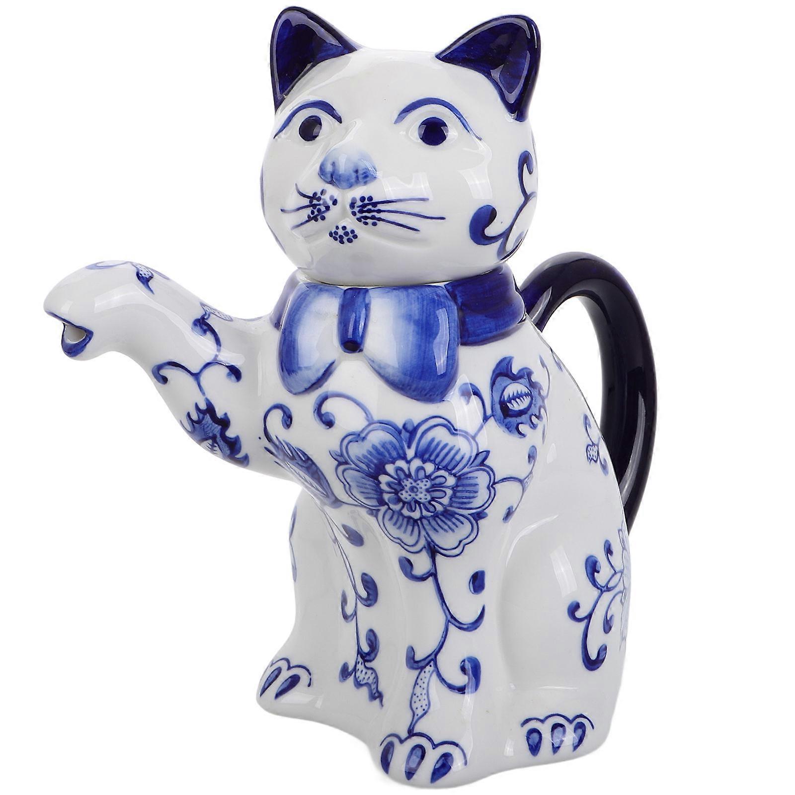 Cat Shaped Porcelain Pitcher Ideal For Serving Juice Tea Or Water Featuring Traditional Craftsmanship Suitable For Decorative Use 2Pcs