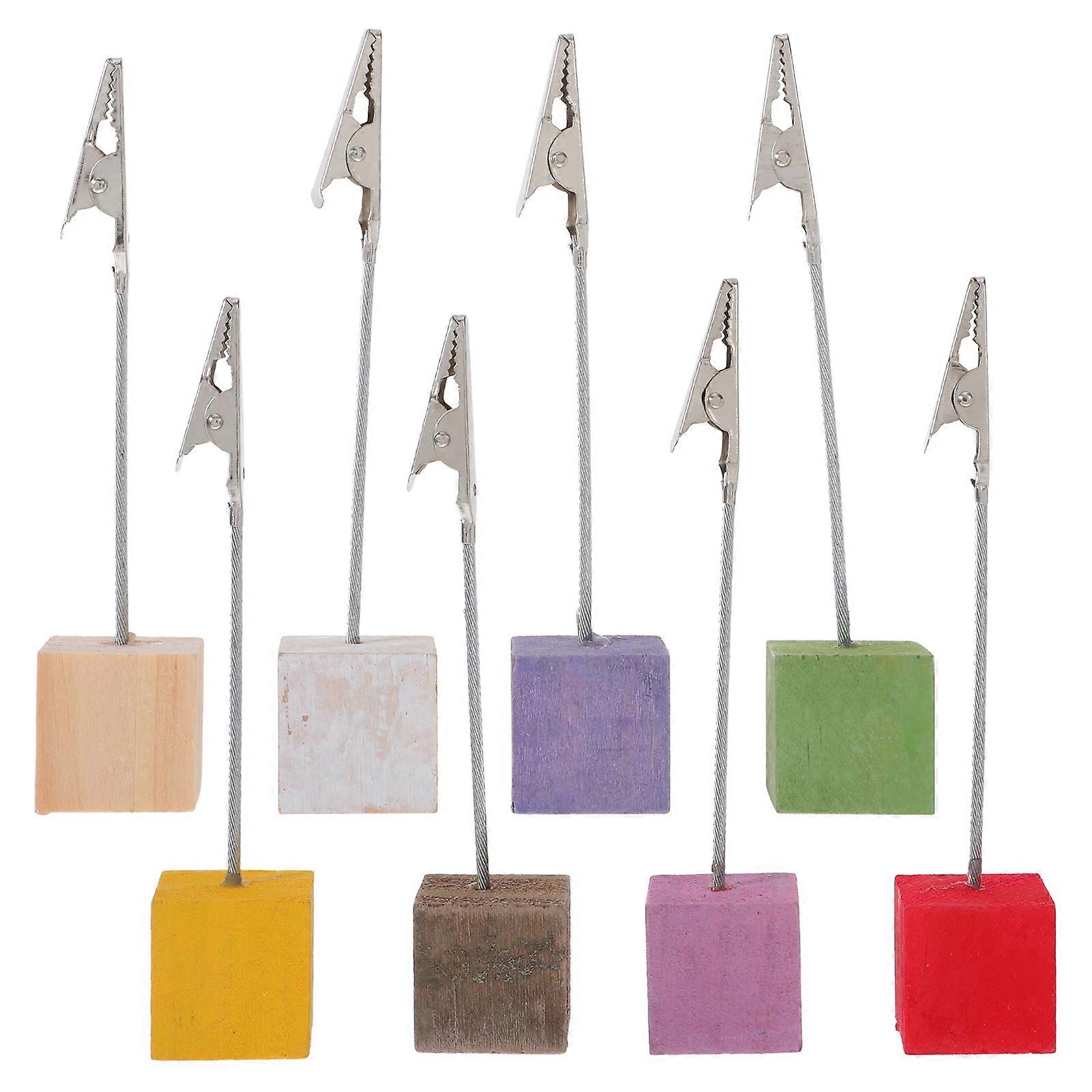Assorted Color 16 Pcs Pine Base Note Clip Stand Ideal For Organizing Documents In Office Or Home