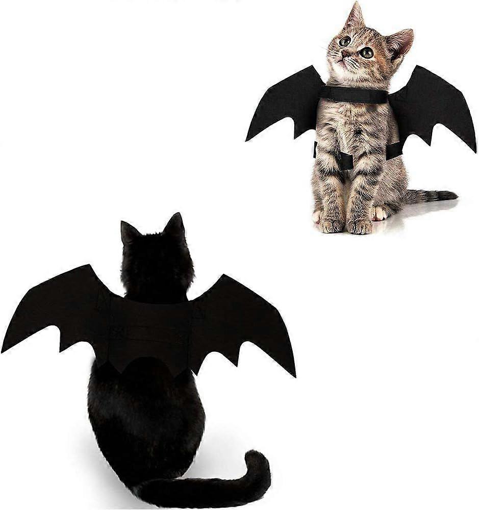 Felt pet cat with bat wings