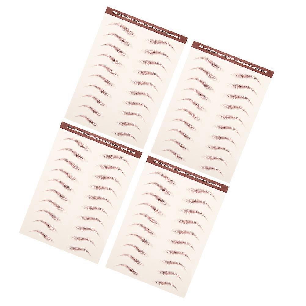 Waterproof Brow 3D Realistic Eye Brow Stickers for Women 4 Sheets Pack