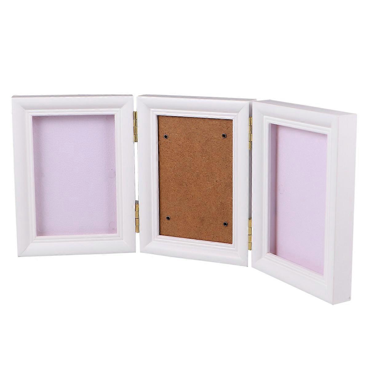 Pet Footprint 3-Fold Photo Frame for Decoration 2Pcs Paw Print Display