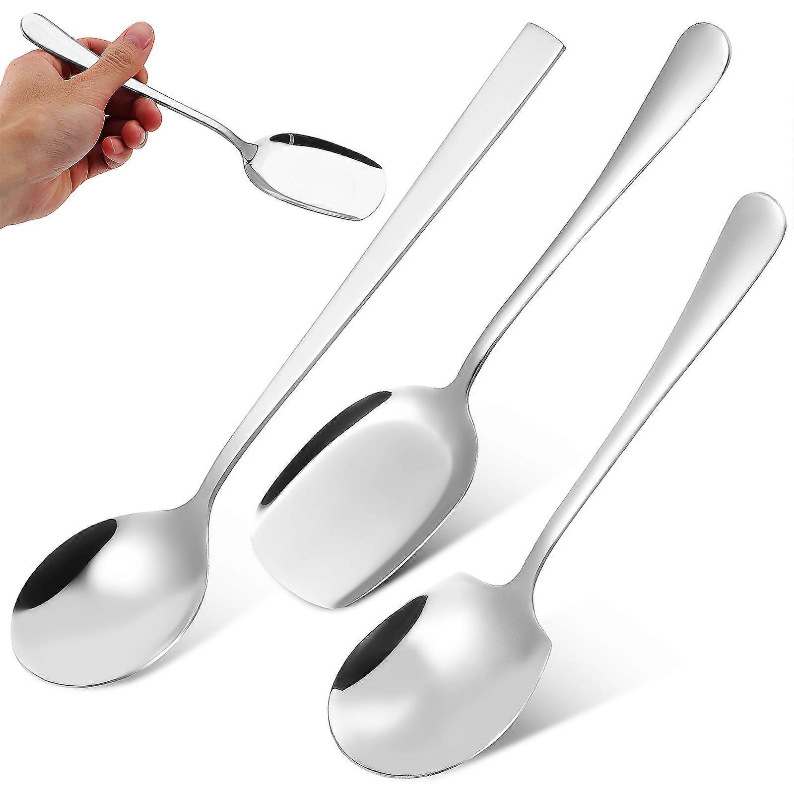 Kitchen Serving Spoons Stainless Steel Utensils for Serving 2Sets
