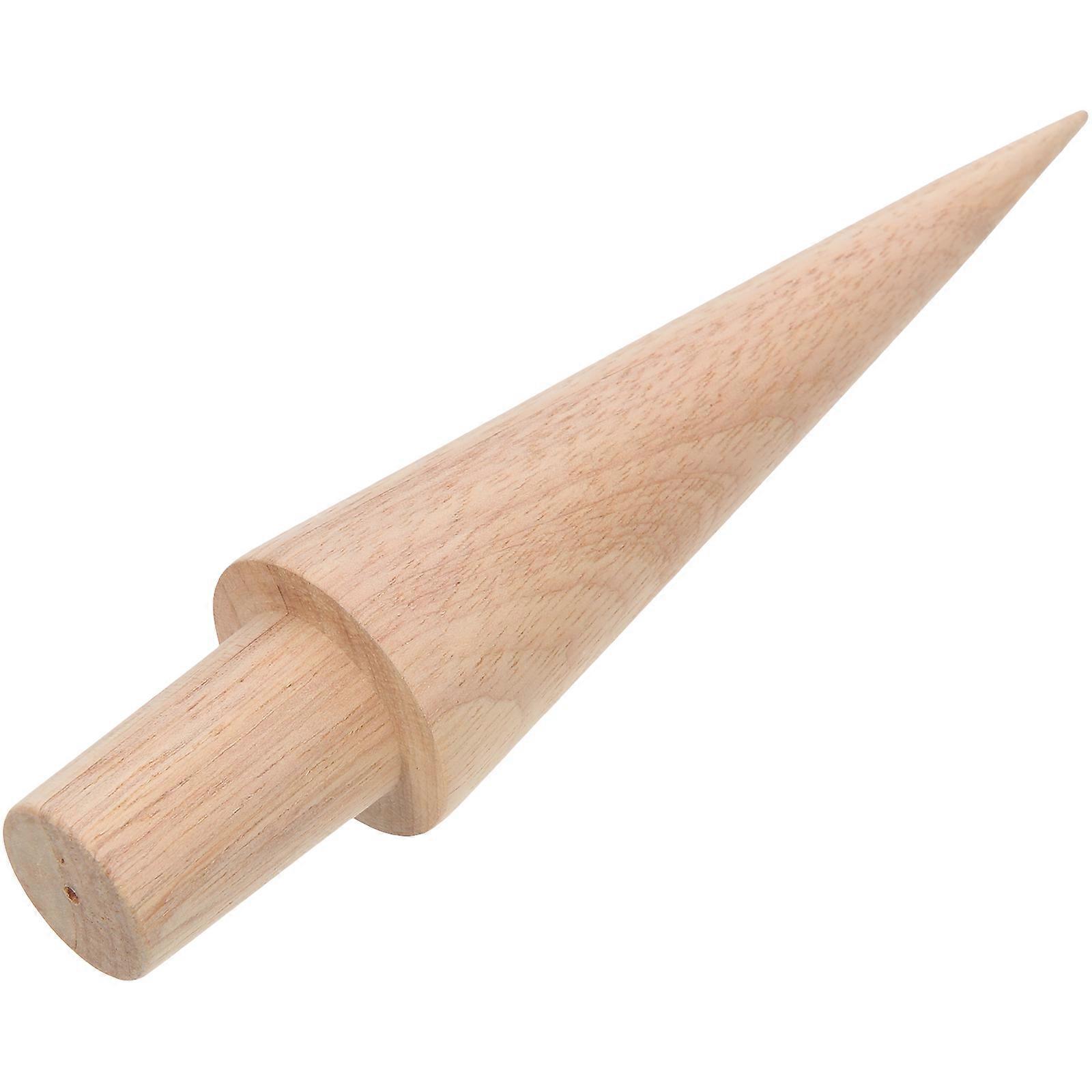 Wood Cone Roller Ice Cream Mold for Baking Decorating 5Pcs Beige Kit