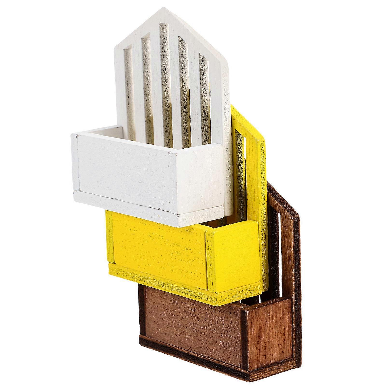 Miniature Wooden Flower Basket for Decorative Use with 6Pcs Set