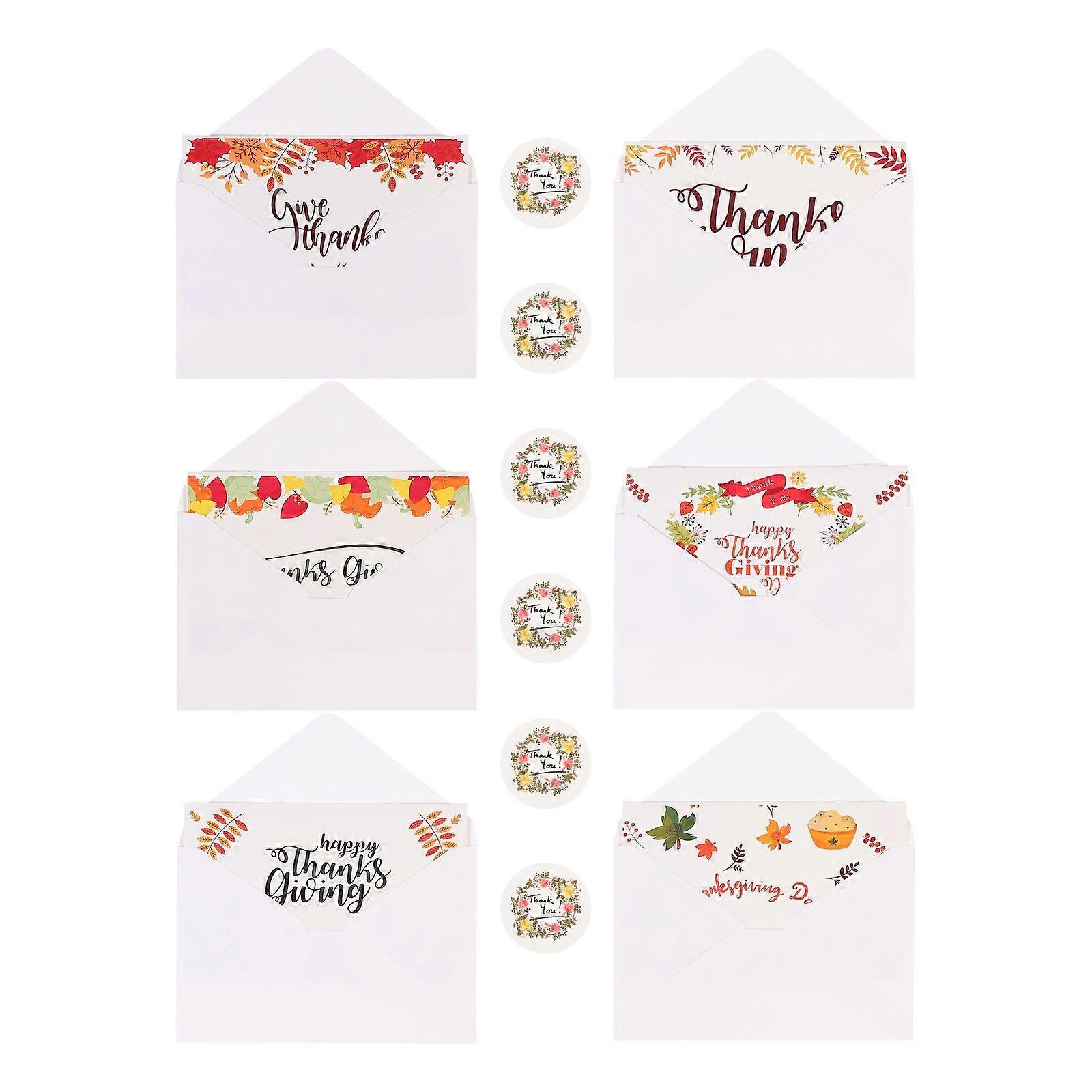 Thanksgiving Cards with Envelopes 12Pcs Rectangular Blank Postcards for Writing Notes and Invitations for Family Friends