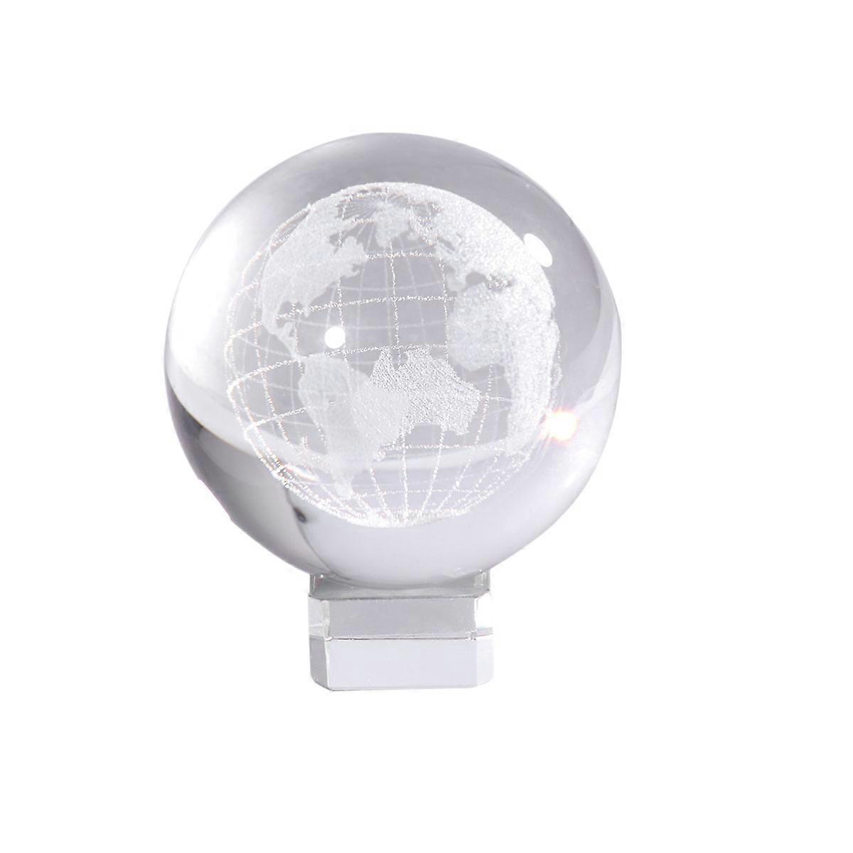 Crystal Ball Ornament for Decoration 2Pcs Transparent 3D with Base